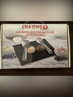 NEW- Cold Stone Creamery Granite Ice Cream Slab With Spades